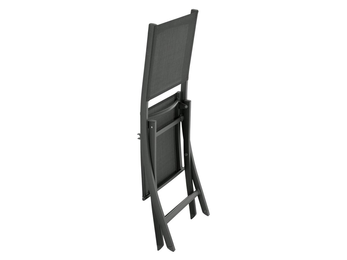 Hesperide - Lot de 4 chaises de jardin en aluminium pliables anthracite/graphite Essentia - Hespéride - Image 3