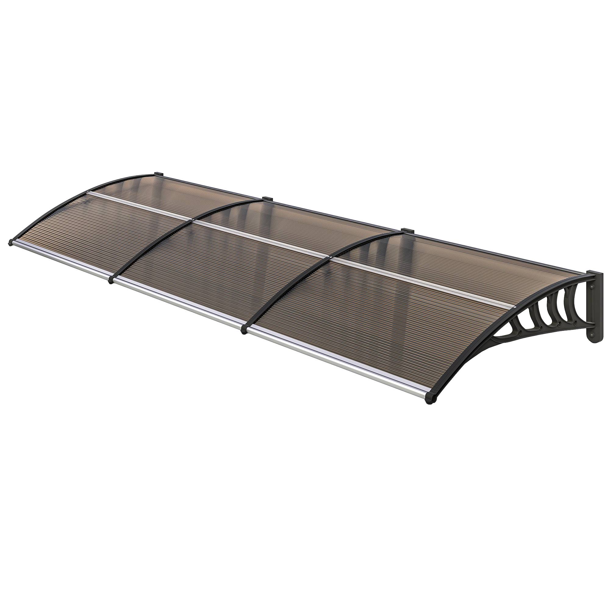 Auvent de porte toit marquise en polycarbonate auvent de porte d'entrée bord en aluminium contre la pluie et UV - Image 2