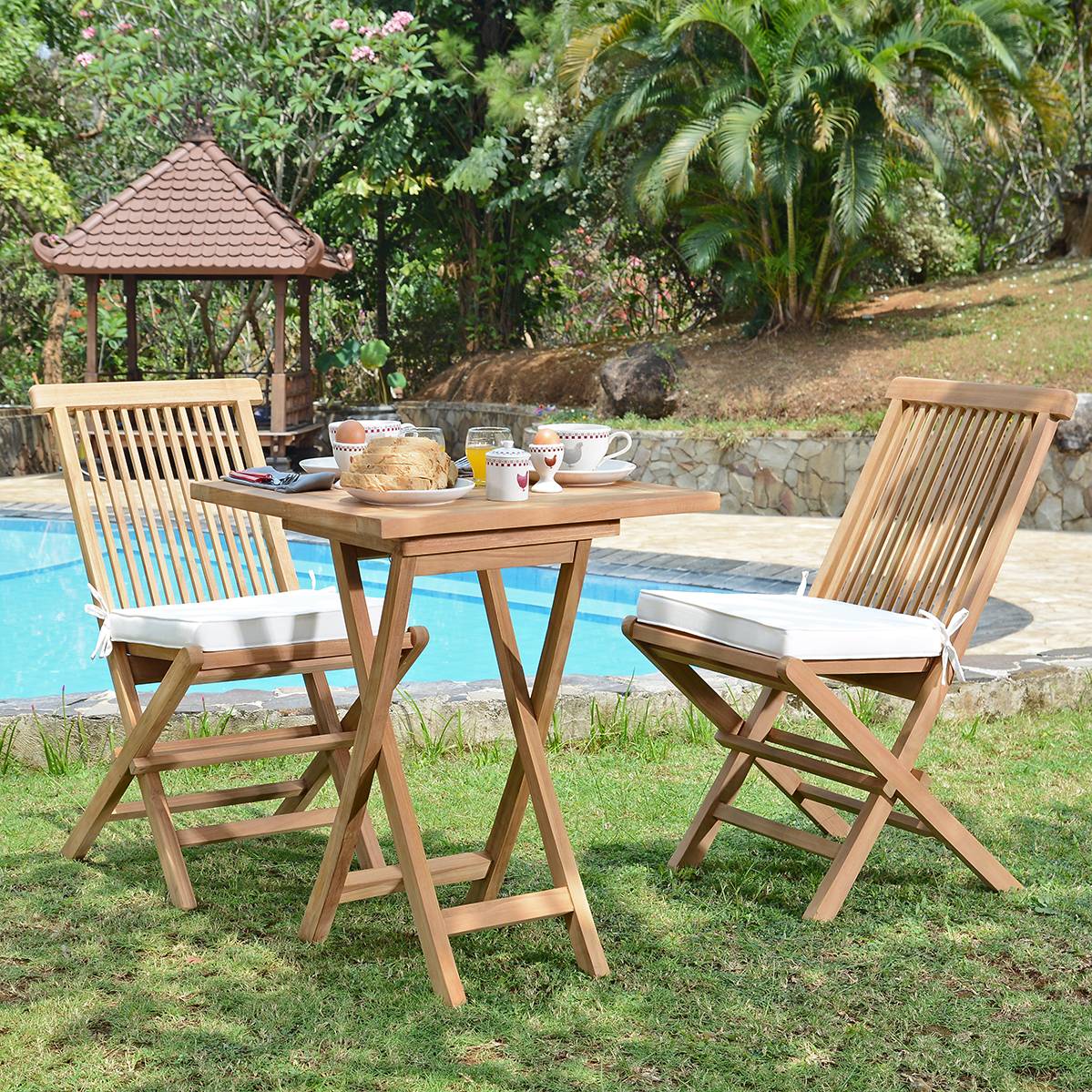 Salon de jardin en teck massif Sawu, 2 places - TECK'Attitude - Image 2