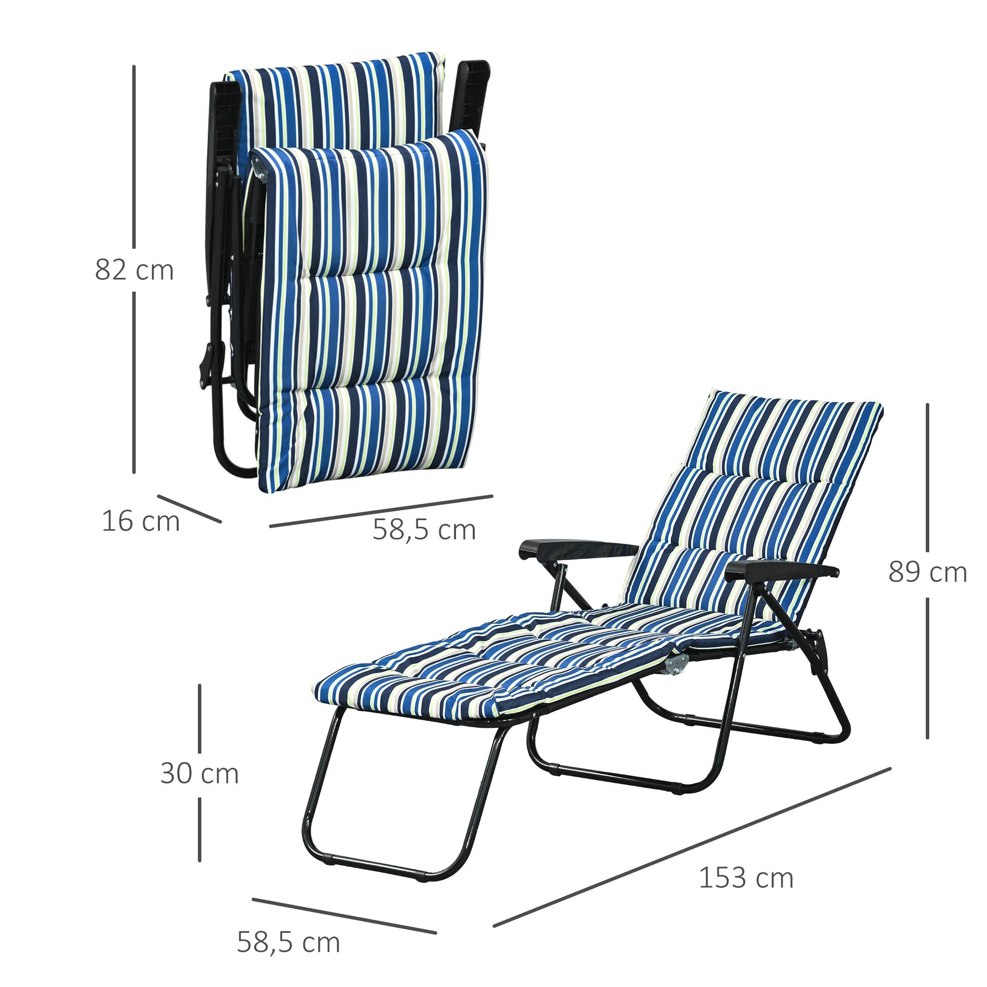 Bain de soleil pliable transat inclinable 6 positions confort - 153x58x89cm Acier Multicolore fr111 - Image 5