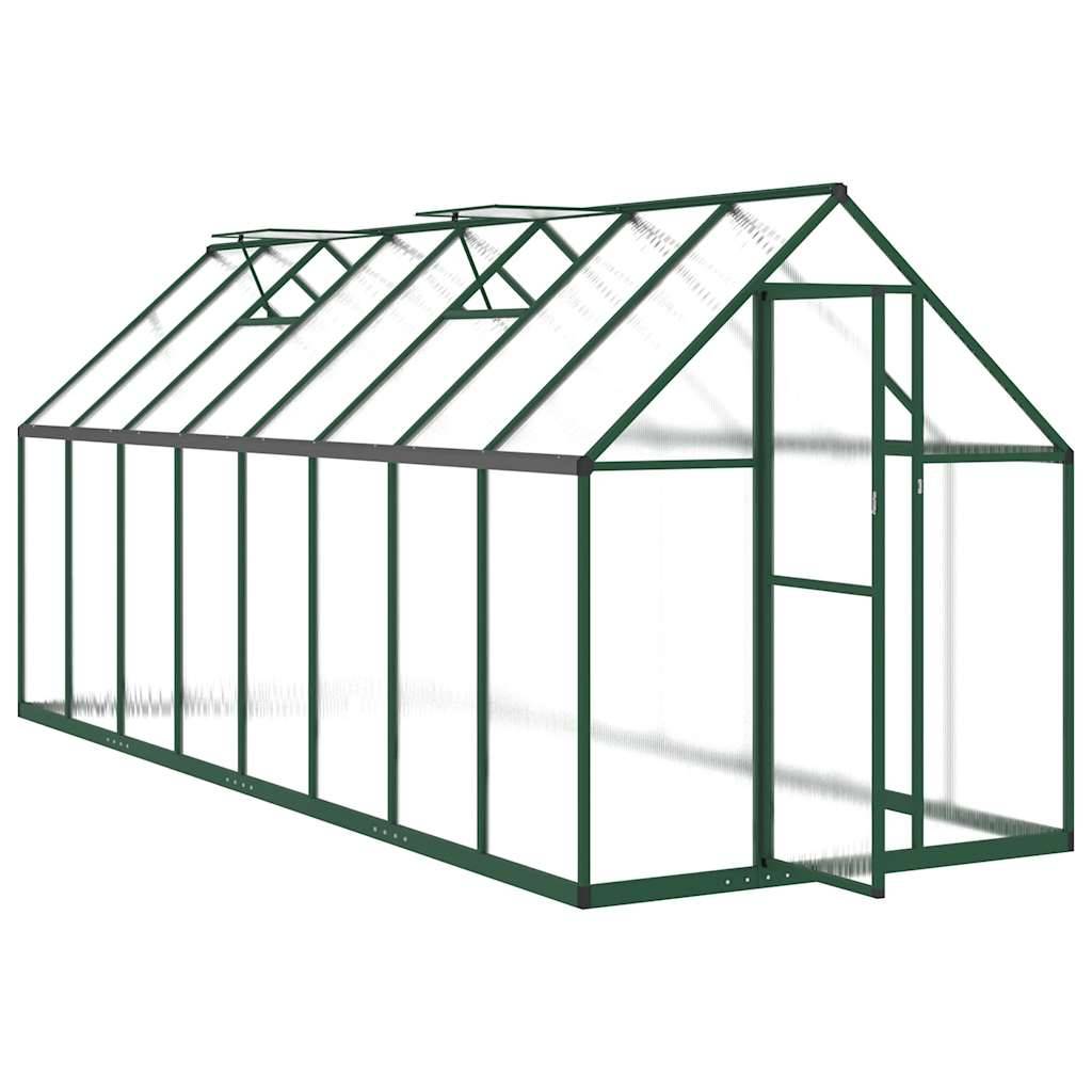 Serre Jardin Aluminium Polycarbonate Hivernage 445x169cm 7,5m² Vert - ComfortXL Outdoor Living - Image 6