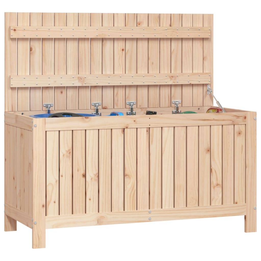 Coffre de jardin bois de pin naturel 115 x 49 x 60 cm - PANGIVO - Image 4