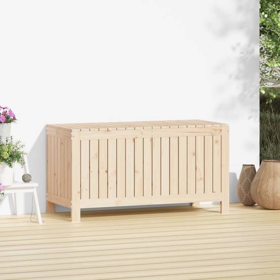 Coffre de jardin bois de pin naturel 115 x 49 x 60 cm - PANGIVO - Image 3