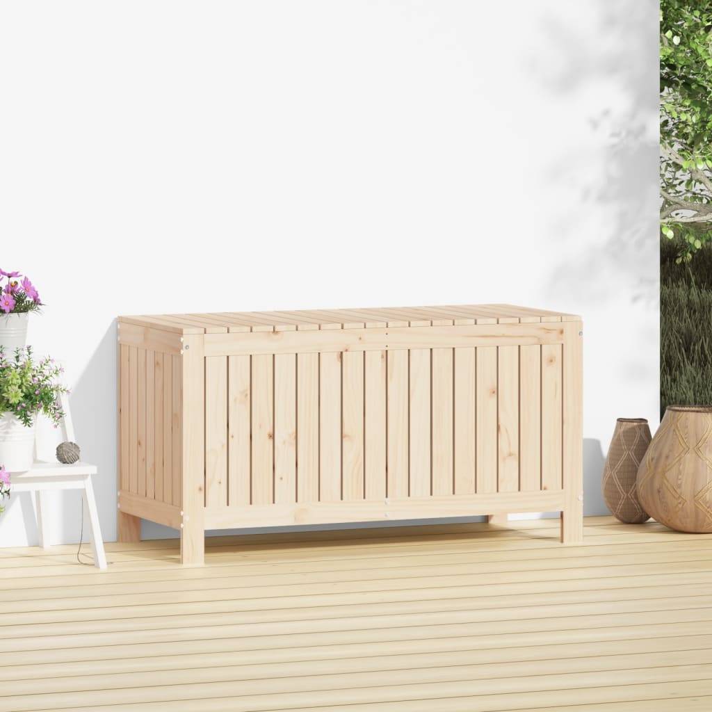 Coffre de jardin bois de pin naturel 115 x 49 x 60 cm - PANGIVO - Image 3