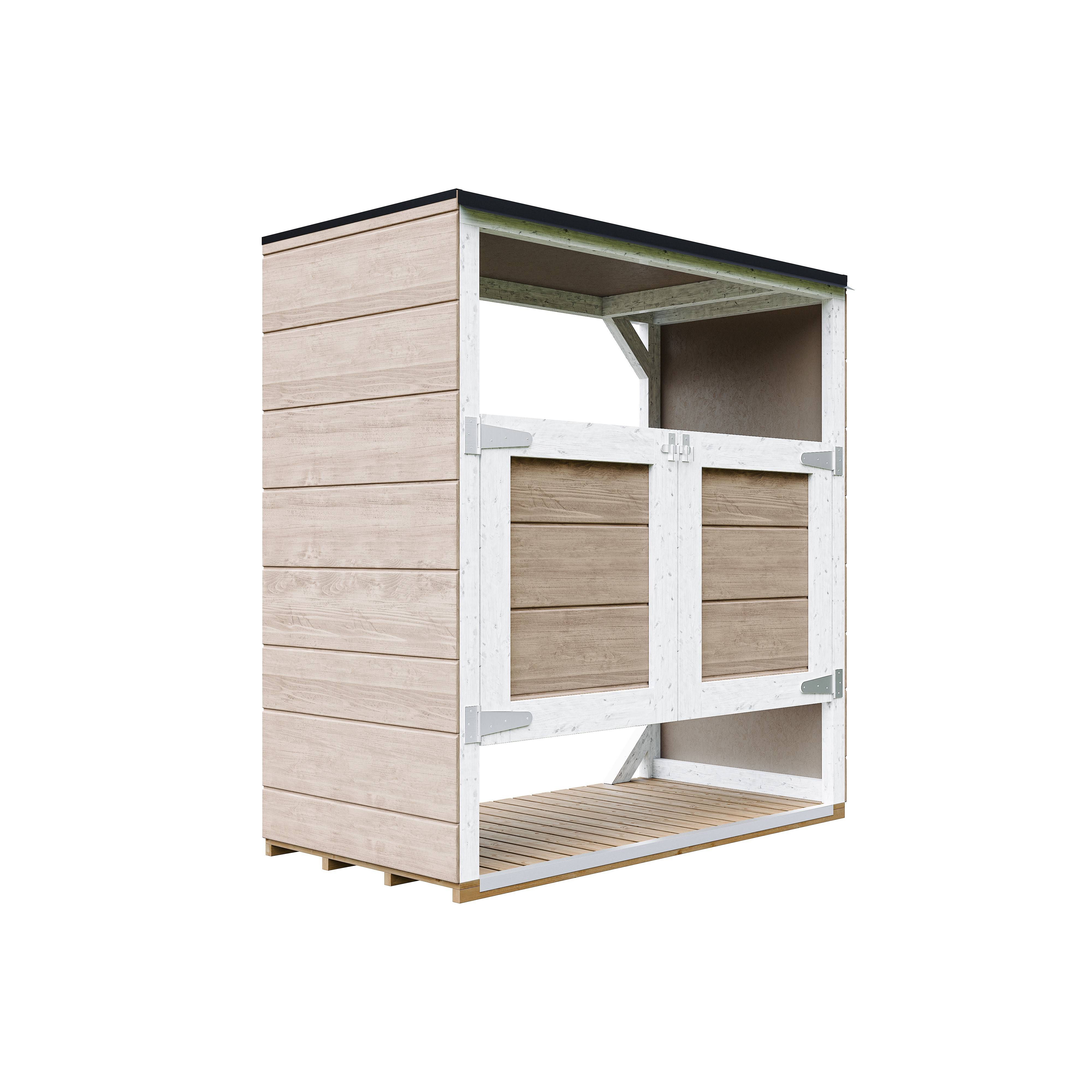 Timbela - Abri de jardin pour poubelles, Cache poubelle extérieur 1,14 m² / 2x240L - Timbela M980A-TERRA BROWN - Image 2