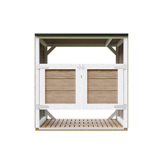 Timbela - Abri de jardin pour poubelles, Cache poubelle extérieur 1,14 m² / 2x240L - Timbela M980A-TERRA BROWN - Image 1