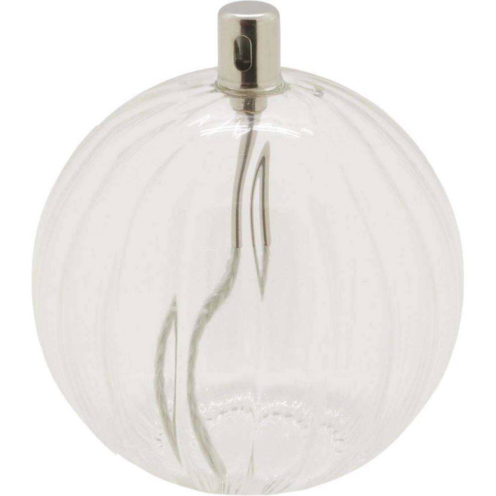 Bazardeluxe - Ensemble lampe à huile en verre strié Ellipse avec huile de paraffine 11 x 12 cm - Image 3