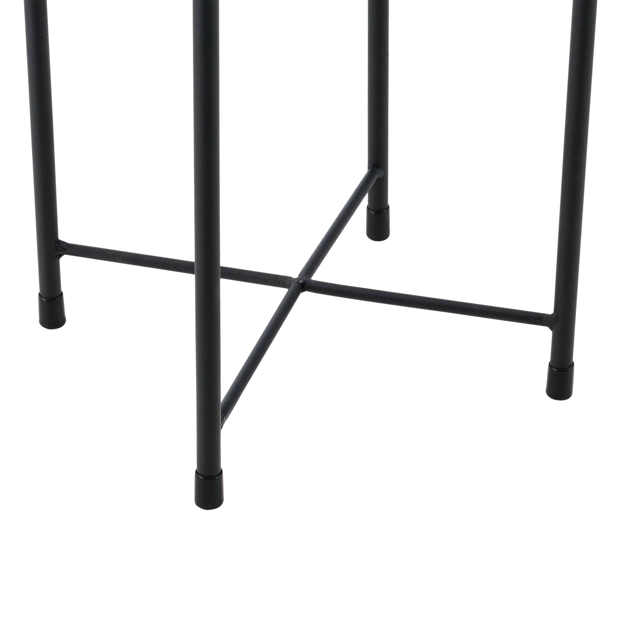 Helloshop26 - Set de 2 supports de plante ensemble cache-pot pot de fleur bac à fleurs vase métal tailles différentes noir doré - Image 3