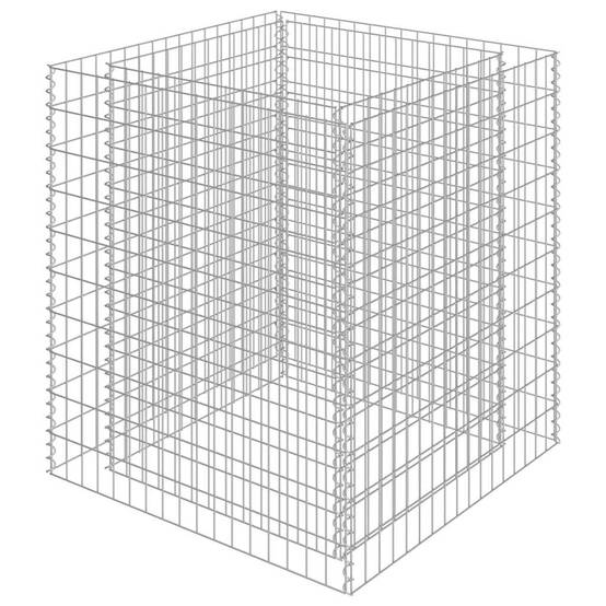 Jardinière | Lit surélevé à gabion Acier galvanisé 90x90x100 cm - Image 5