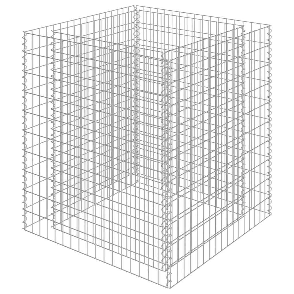 Jardinière | Lit surélevé à gabion Acier galvanisé 90x90x100 cm - Image 5