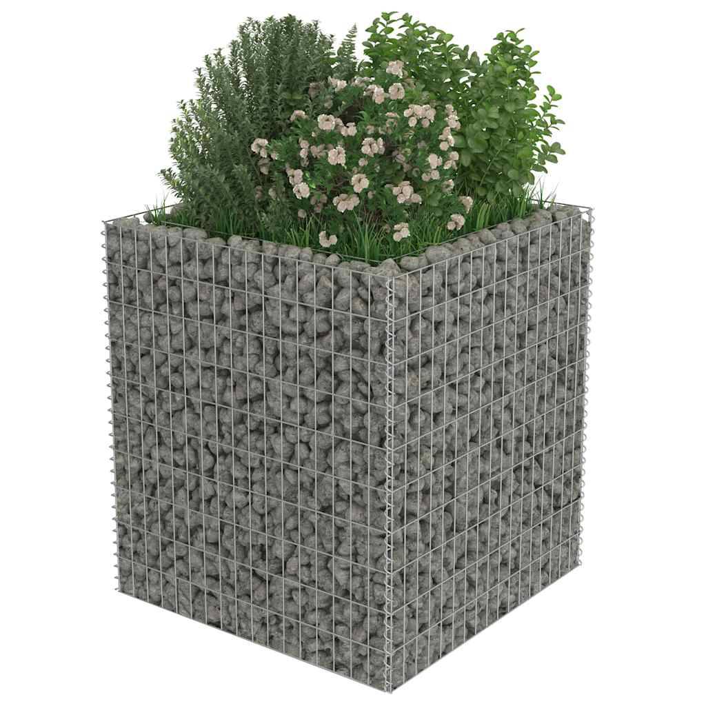 Jardinière | Lit surélevé à gabion Acier galvanisé 90x90x100 cm - Image 4