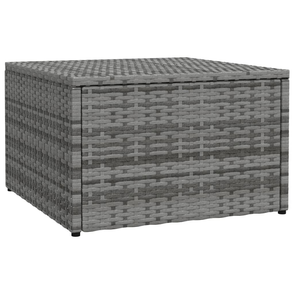 4 Tabourets De Jardin Avec Coussins - Résine Tressée Gris - Repose-Pieds Patio Extérieur