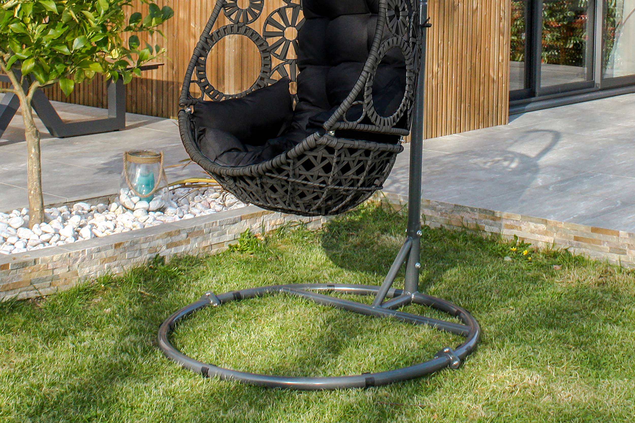 Dcb Garden - Balancelle de jardin SAMOA en résine tressée anthracite - DCB GARDEN - Image 3