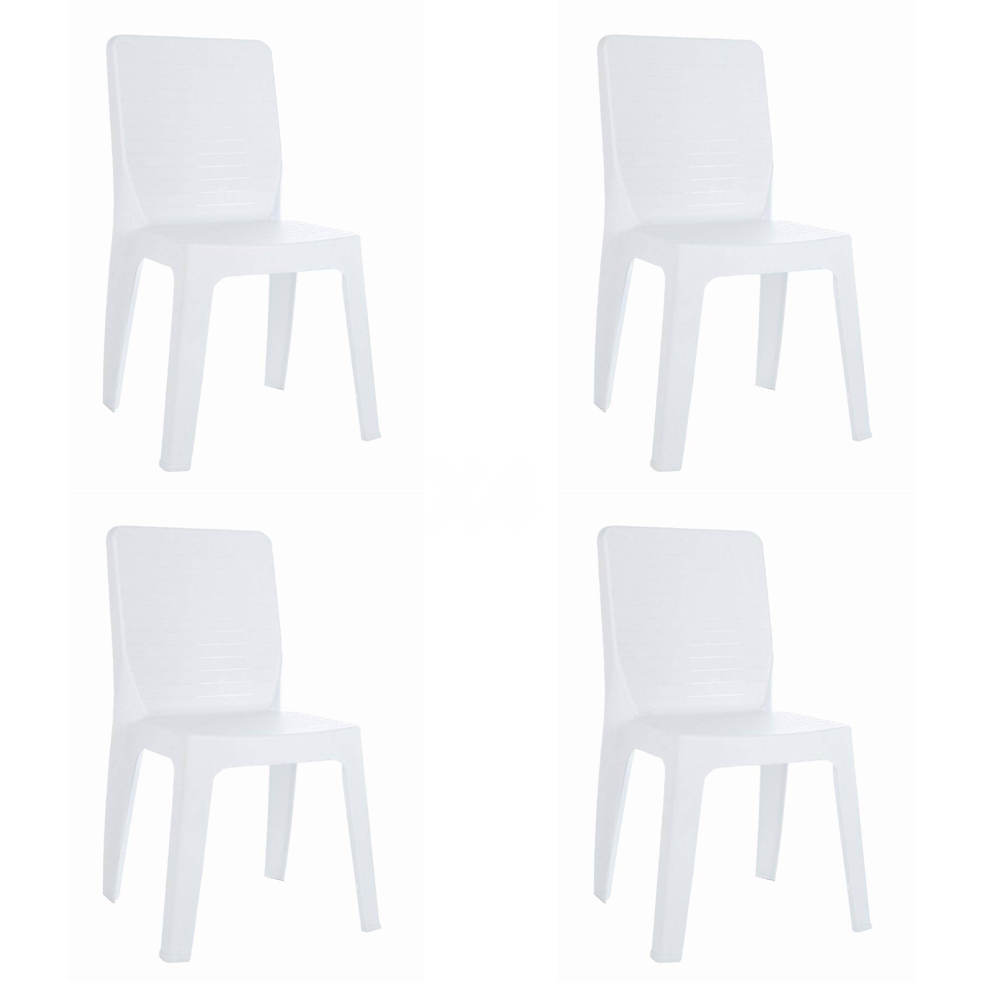 Set 4 chaises intérieur, extérieur blanc IRIS garbar - Image 1