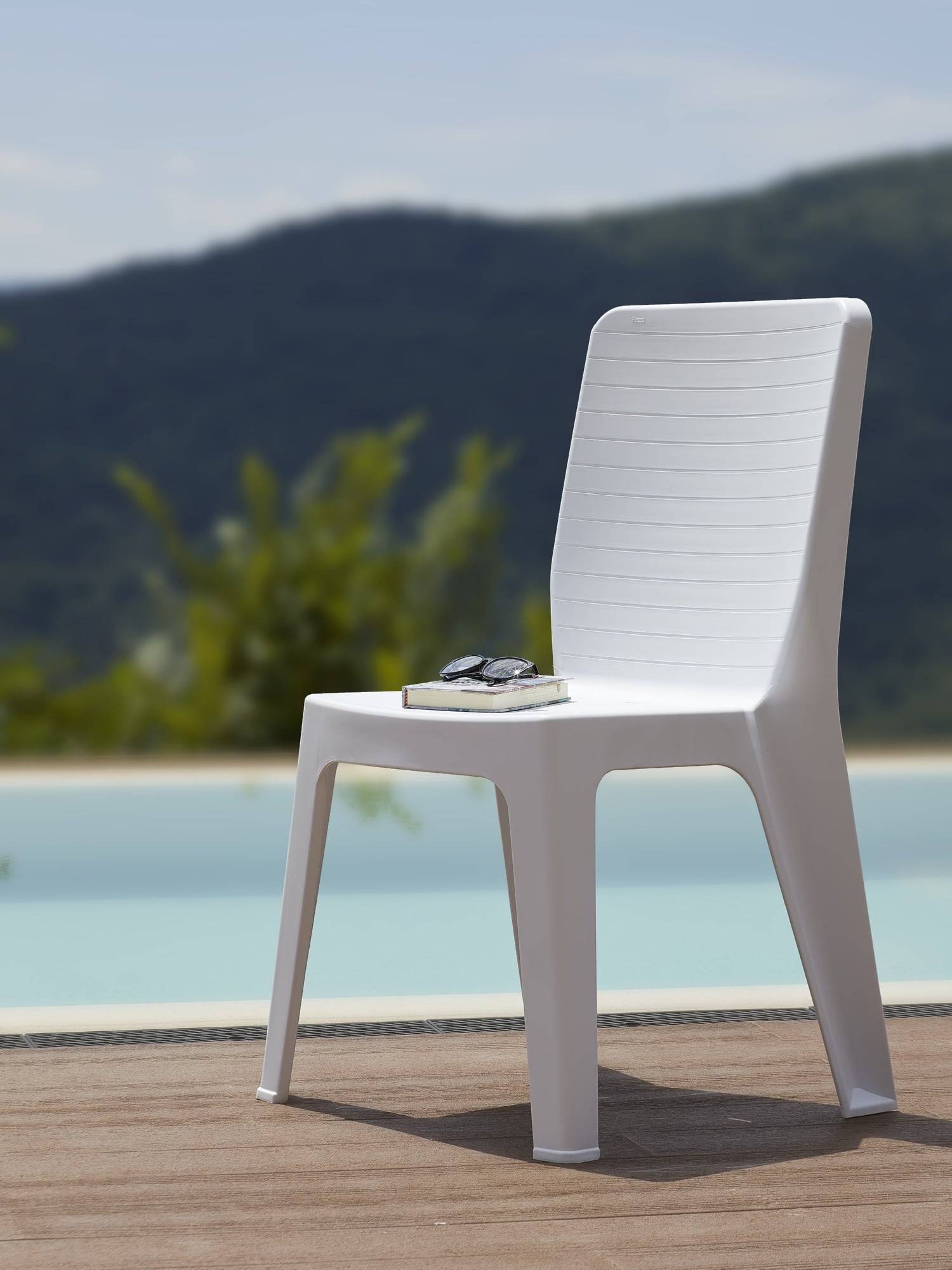 Set 4 chaises intérieur, extérieur blanc IRIS garbar - Image 8
