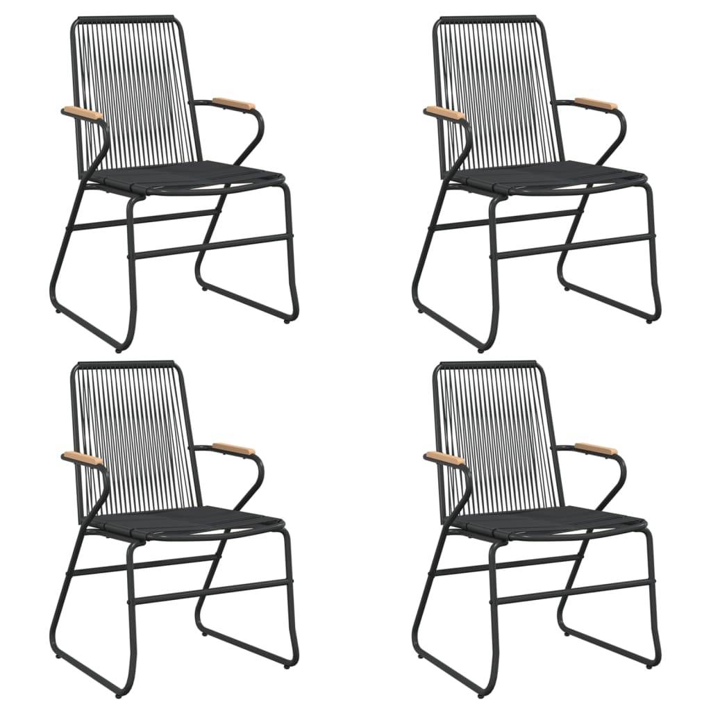 Vidaxl - Ensemble à manger de jardin 5 pcs-Salons de jardin Noir Rotin PVC 429645 - Image 4