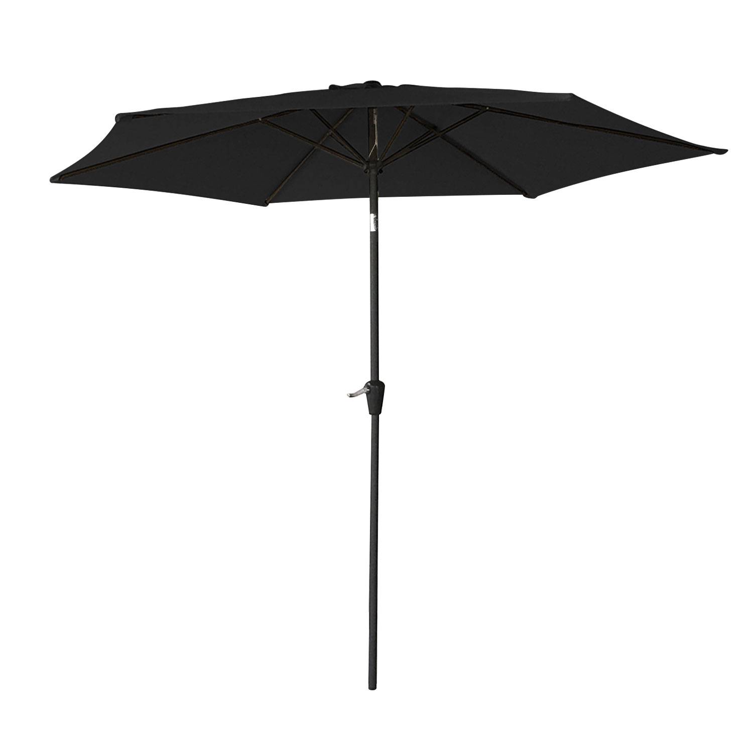 Happy Garden - Parasol droit HAPUNA rond 2,70m de diamètre noir - HAPPY GARDEN - Image 1