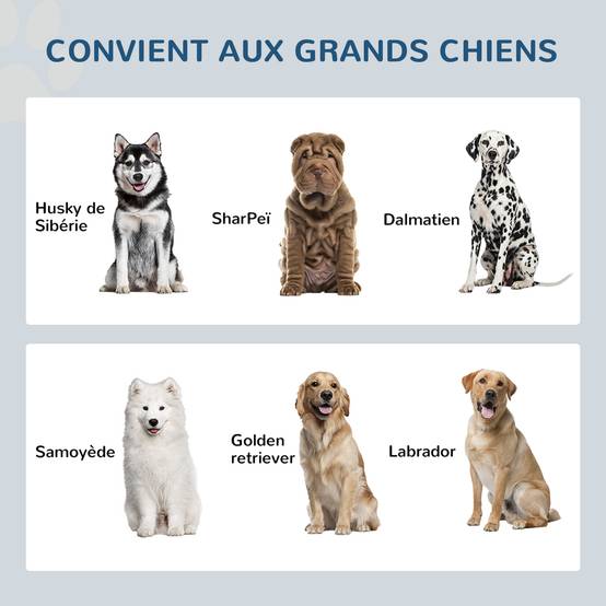 Gamelles chiens surélevées gamelle double chien chat porte-gamelles 60 x 30 x 35,5 cm 2 gamelles 2L acier inox incluses - Image 9