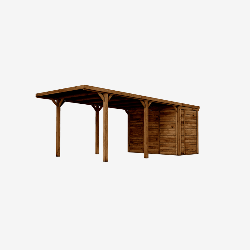 Cerland - CARPORT BOIS 1 VOITURE AVEC ANNEXE 20,9M² - Image 1