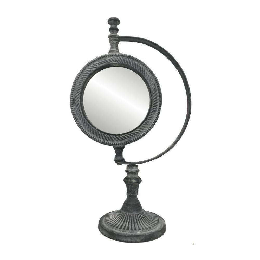 Miroir à poser en métal gris 40 x 23 cm Chemin de campagne