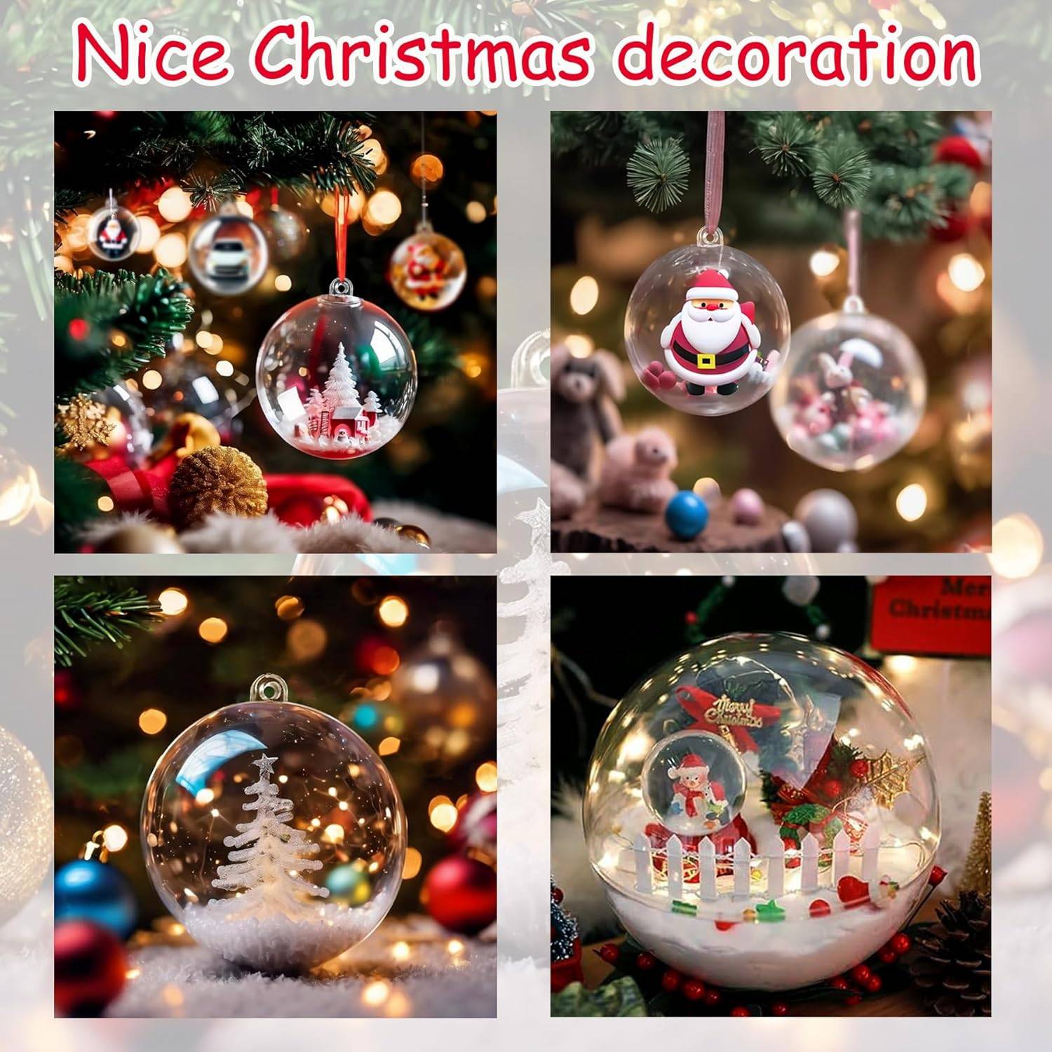 20 Pièces Boules De Noël Transparente, Ø 6 cm,Boule en Plastique A Remplir,Divisible et Réutilisable - Image 5