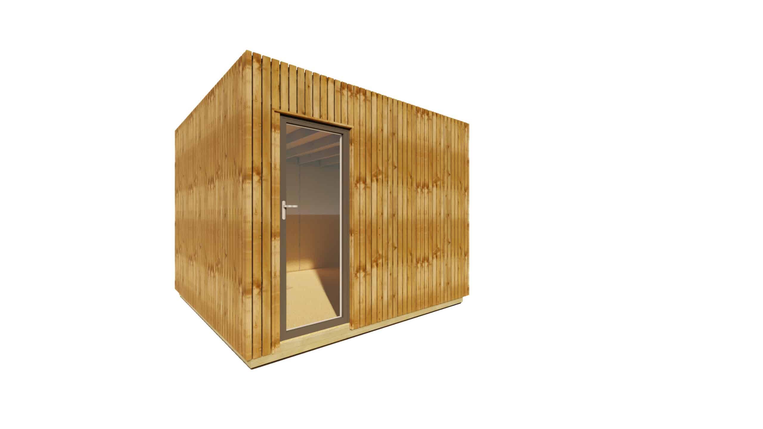 Sans Marque - STUDIO DE JARDIN / 11,8 m2 - 3,35 x 3,52m / Plancher isolé / Bardage Brun / Intérieur OSB / Livraison Gratuite / Studio Français - Image 6