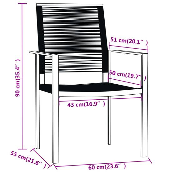 Grand Ensemble Repas 6P 200cm Rotin Creux PVC Acier Noir – ComfortXL Outdoor Living - Image 7