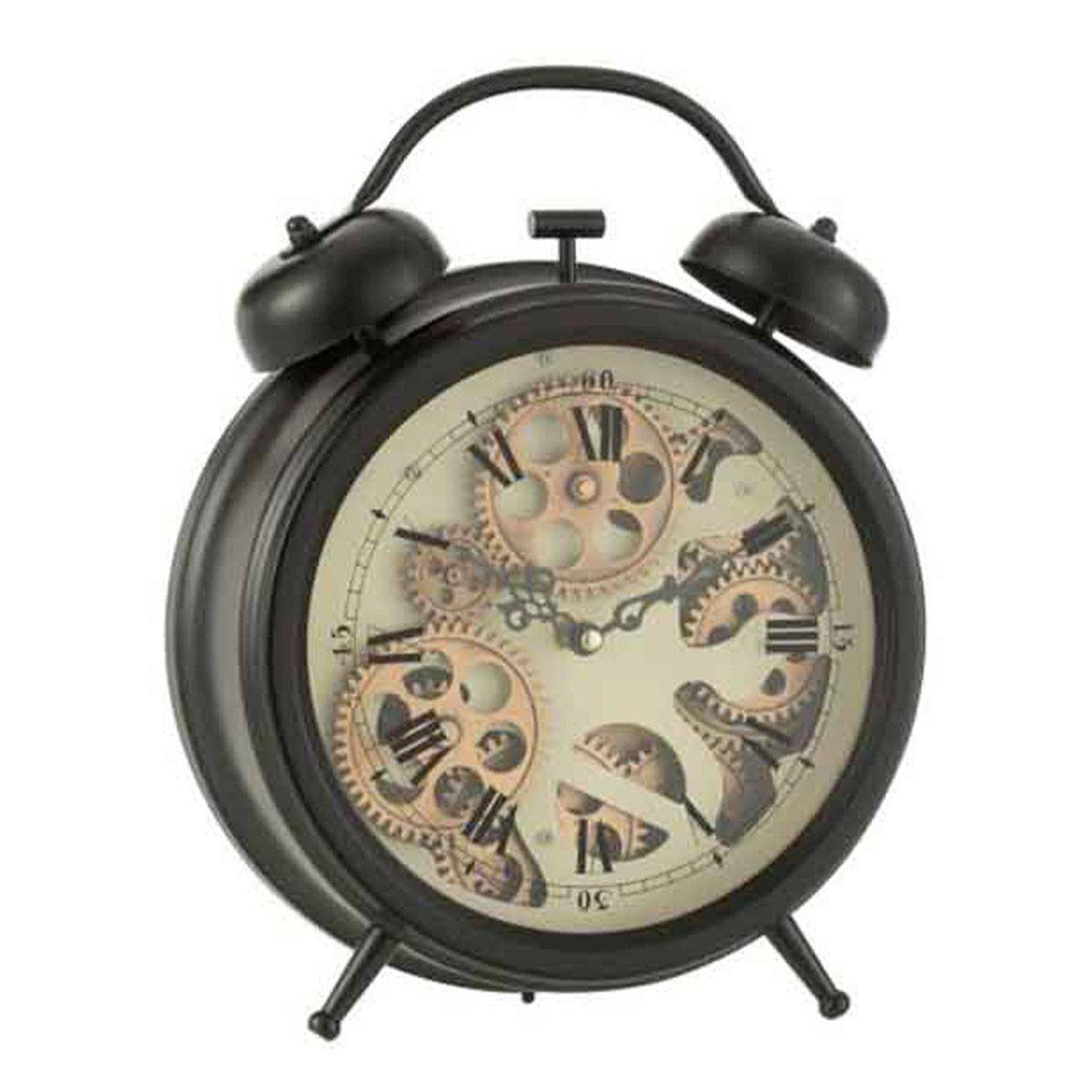 Réveil à Poser Vintage "Mécanisme" 33cm Noir