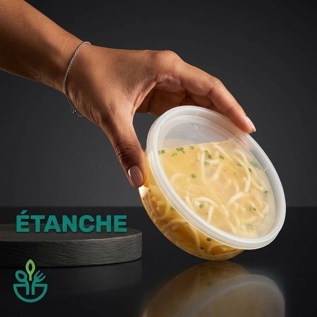 48 contenants plastiques étanches avec couvercles (préparation repas, restes) - Image 5