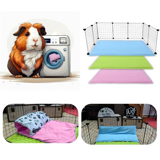 Tapis pour Cochon d'inde et Lapin en Polaire - 60 x 50 cm - Polaire Absorbant, Lavable en Machine, Economique et Ecologique - Neo Solvo - Image 7