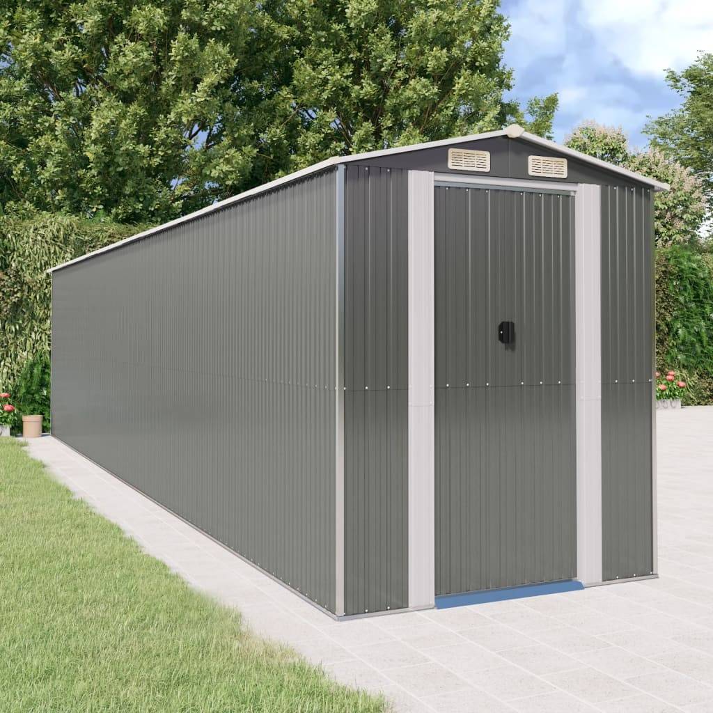 Vidaxl - Abri de jardin Gris clair 192x855x223 cm Métal galvanisé vidaXL 3147446 - Image 1
