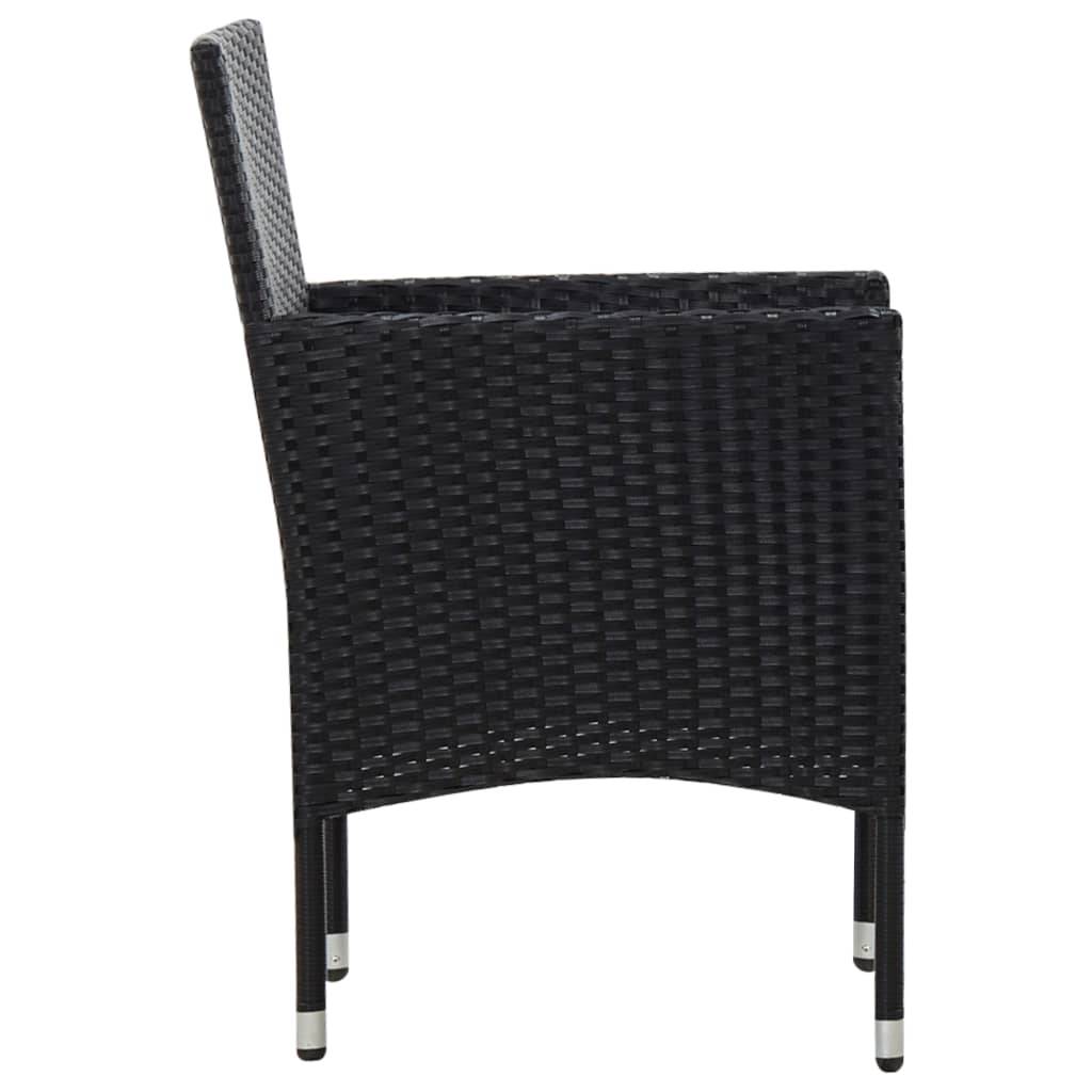Helloshop26 - Salon de jardin meuble d'extérieur ensemble de mobilier 4 pièces avec coussins résine tressée noir - Image 8