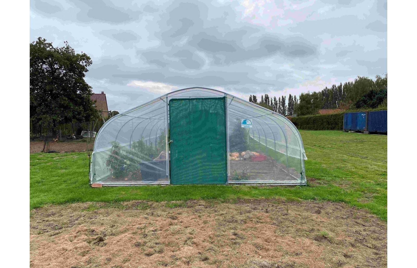 Serre de jardin - 45m² - 5 x 9m - pied droit 1,20m - polyéthylène haute densité - 1 porte pivotante - aérations latérales - LES SERRES TONNEAU - Image 6