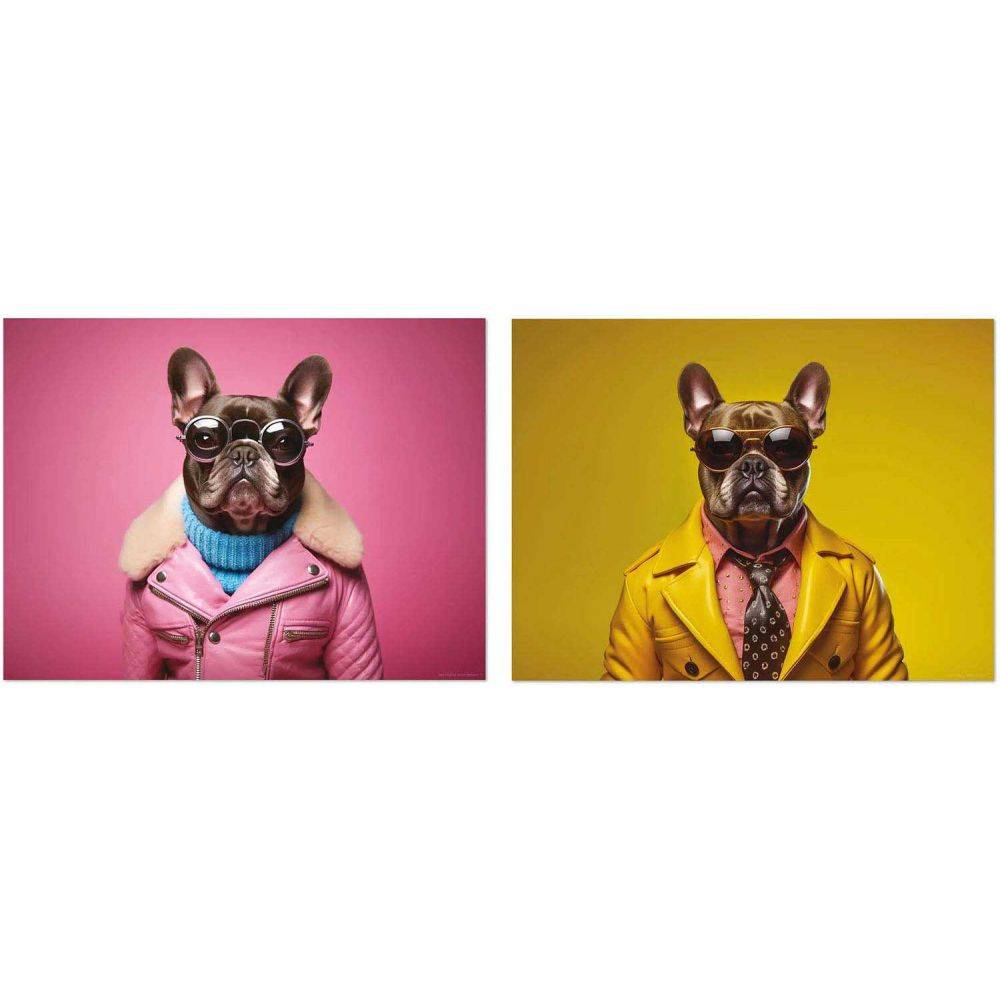 Ensemble sets de table et dessous de verre Funny Dogs Lot de 2 sets de table et 6 dessous de verre motifs assortis - Image 4