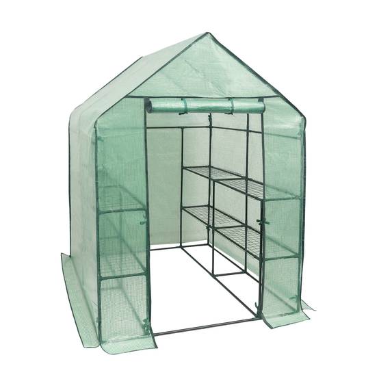 Serre de jardin acier et PE pour extérieur protection plantes 143x143x195cm vert - ComfortXL Outdoor Living - Image 5