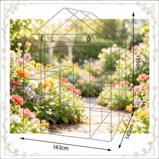 Serre de jardin acier et PE pour extérieur protection plantes 143x143x195cm vert - ComfortXL Outdoor Living - Image 6