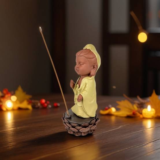 Zen Light - Statue Bouddha Porte-Encens Akshobhya- Porte-Bonheur -Ambiance Zen - Cadeau Spirituel -H25cm–Zen'Light - Image 3