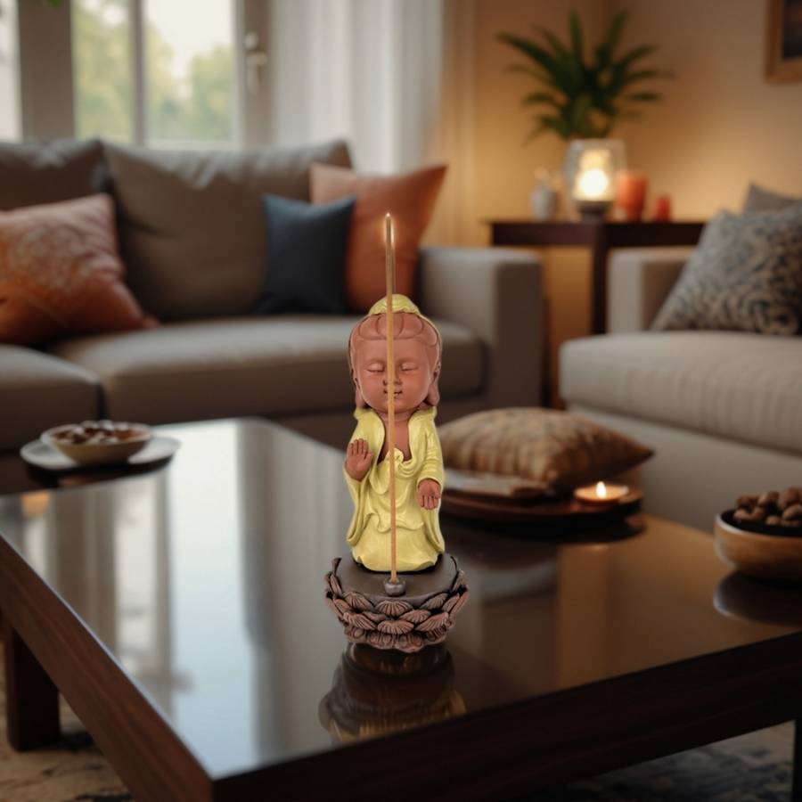 Zen Light - Statue Bouddha Porte-Encens Akshobhya- Porte-Bonheur -Ambiance Zen - Cadeau Spirituel -H25cm–Zen'Light - Image 2