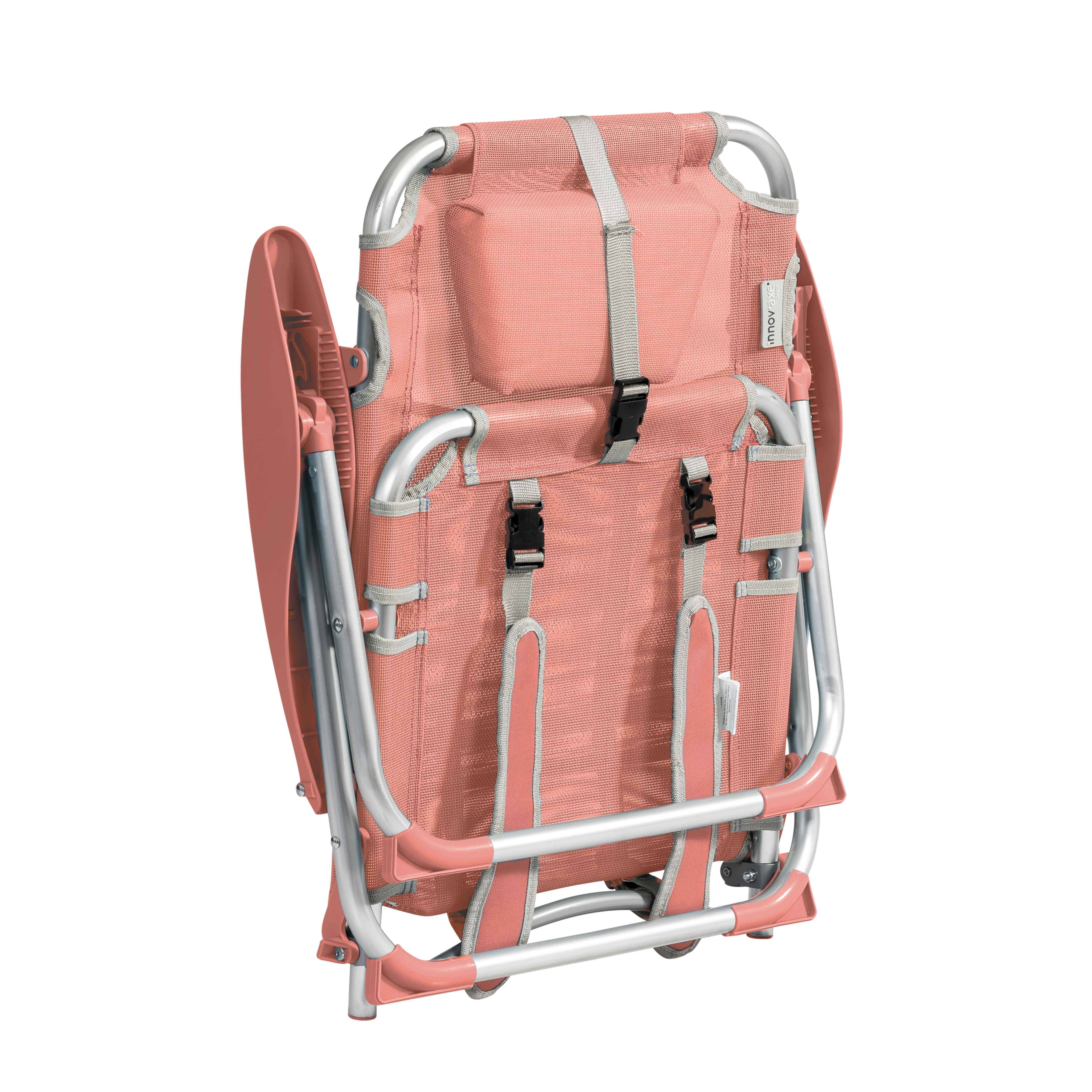 Oviala - Lot de 2 fauteuils clic clac des plages en polyester papaye Clic Clac des plages - Oviala - Image 6