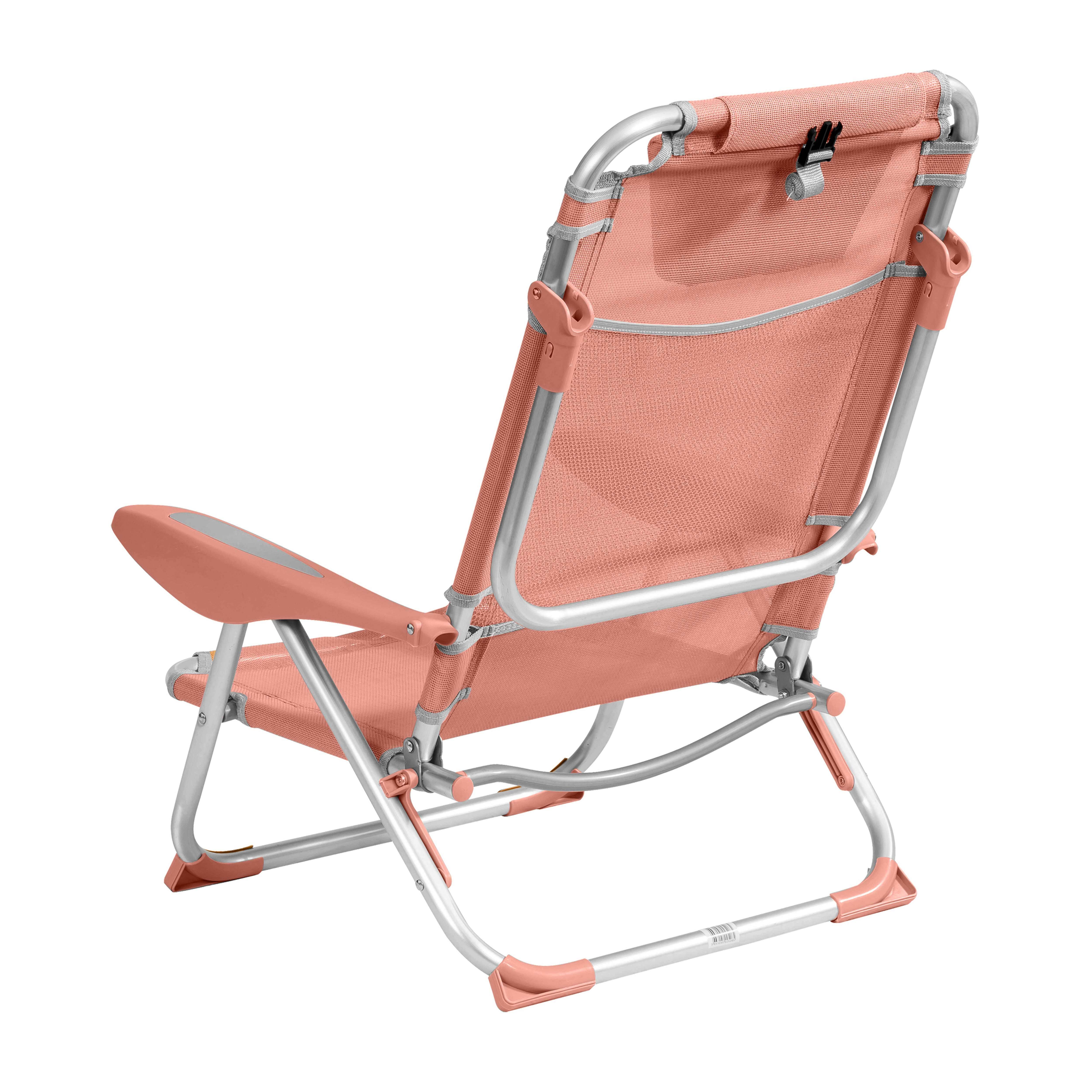 Oviala - Lot de 2 fauteuils clic clac des plages en polyester papaye Clic Clac des plages - Oviala - Image 4