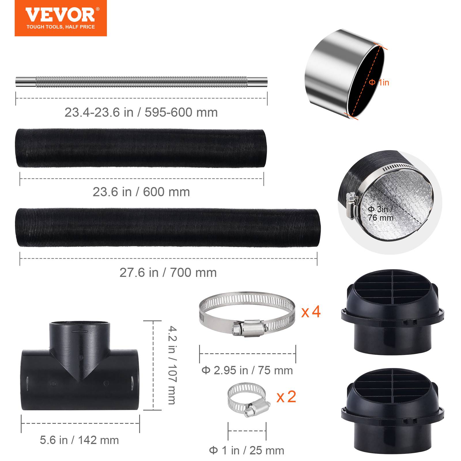 Extenseur Hydraulique Pour Tuyau D’échappement – VEVOR – Modèle Manuel