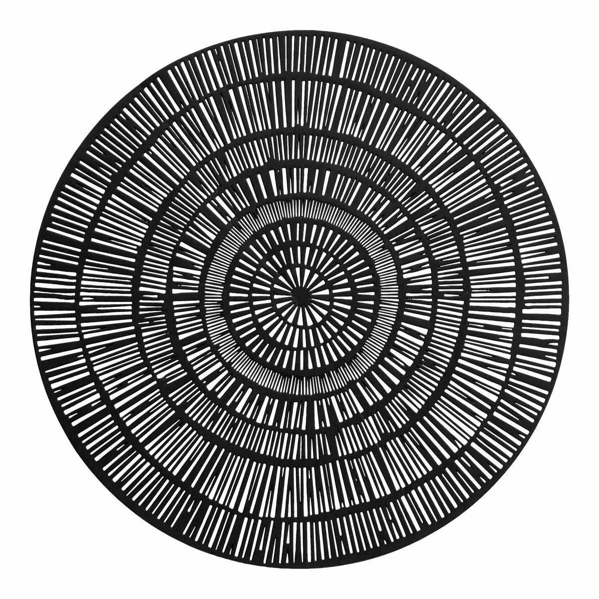 Set de Table Rond Déco "Rayon" 38cm Noir - Image 1