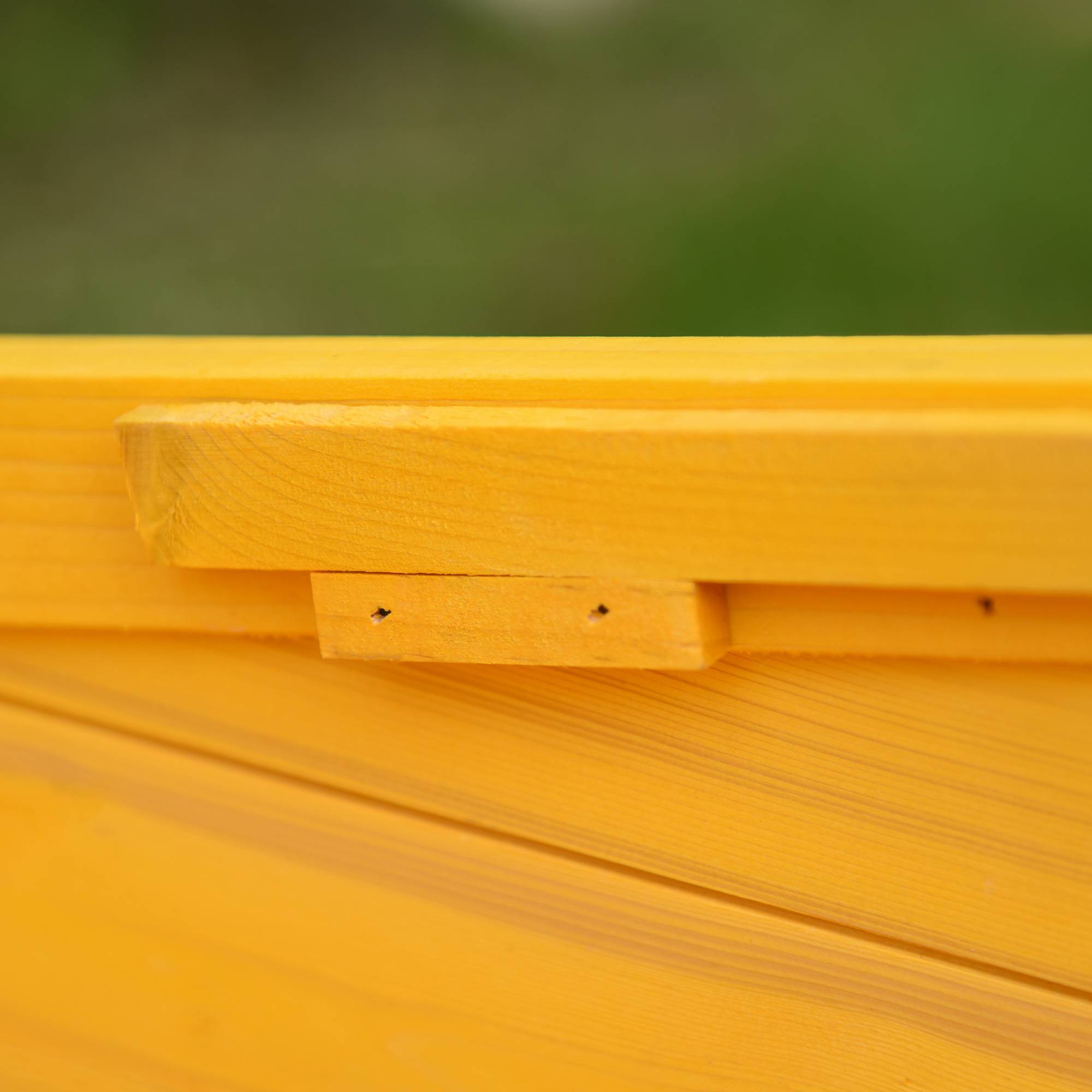 Maison refuge chat bois sapin extérieur intérieur toit ouvrant 70x51x60 cm jaune - ComfortXL Outdoor Living - Image 10