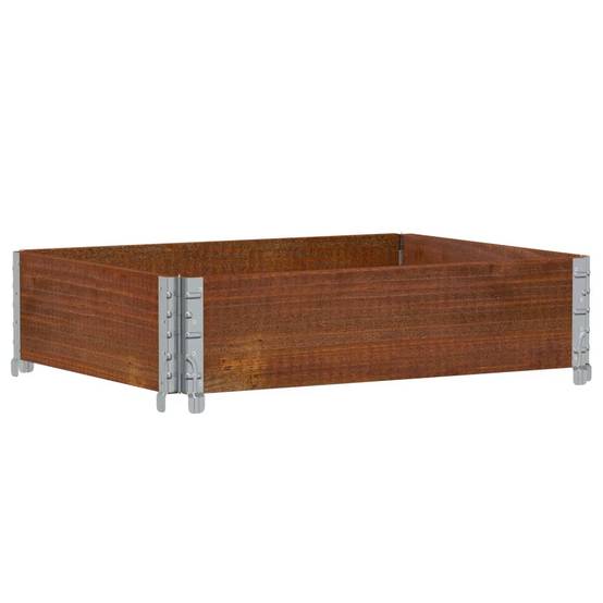 Jardinière bois de pin marron 80 x 60 x 21.5 cm - PANGIVO - Image 2