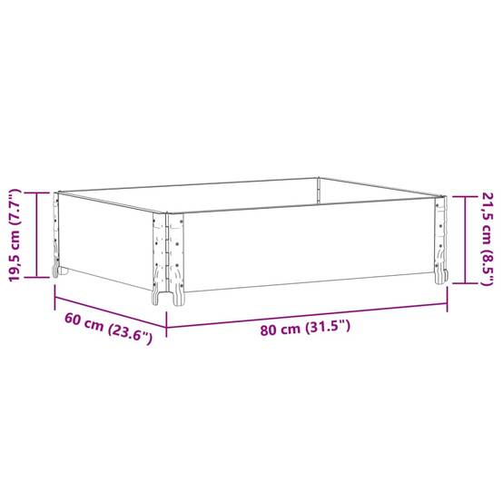 Jardinière bois de pin marron 80 x 60 x 21.5 cm - PANGIVO - Image 8