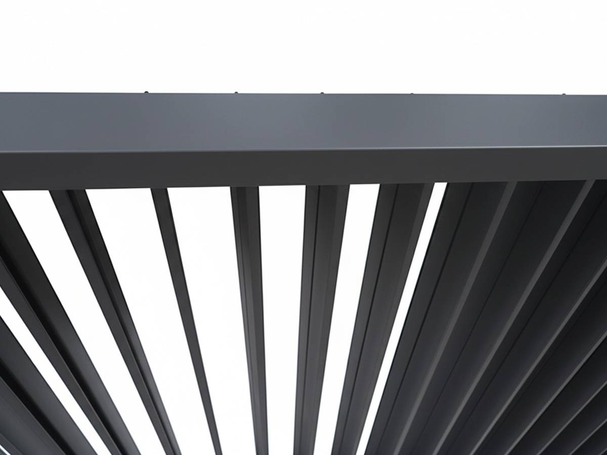 Hesperide - Kit pergola bioclimatique électrique Evora Graphite 4 x 3 m Hespéride + Store 4 m - Image 4