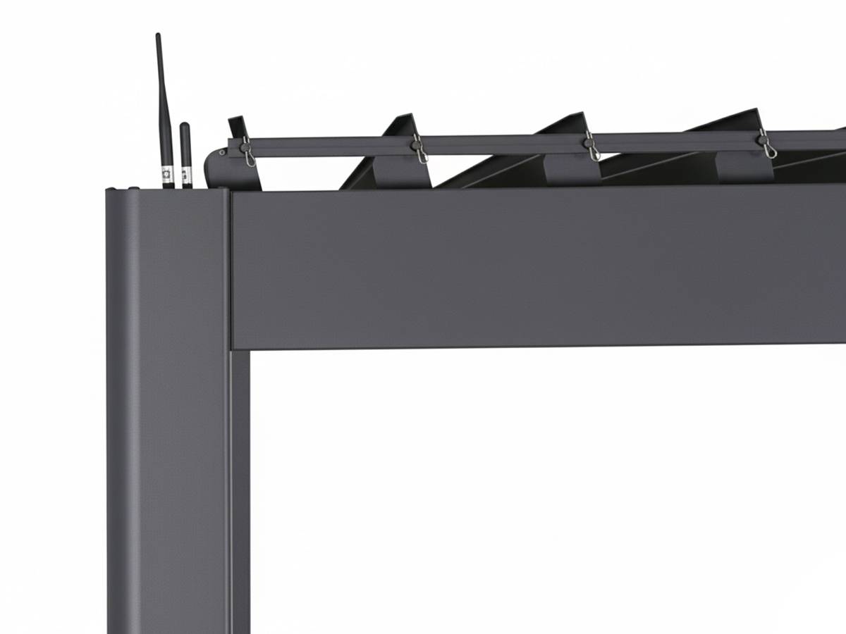 Hesperide - Kit pergola bioclimatique électrique Evora Graphite 4 x 3 m Hespéride + Store 4 m - Image 6