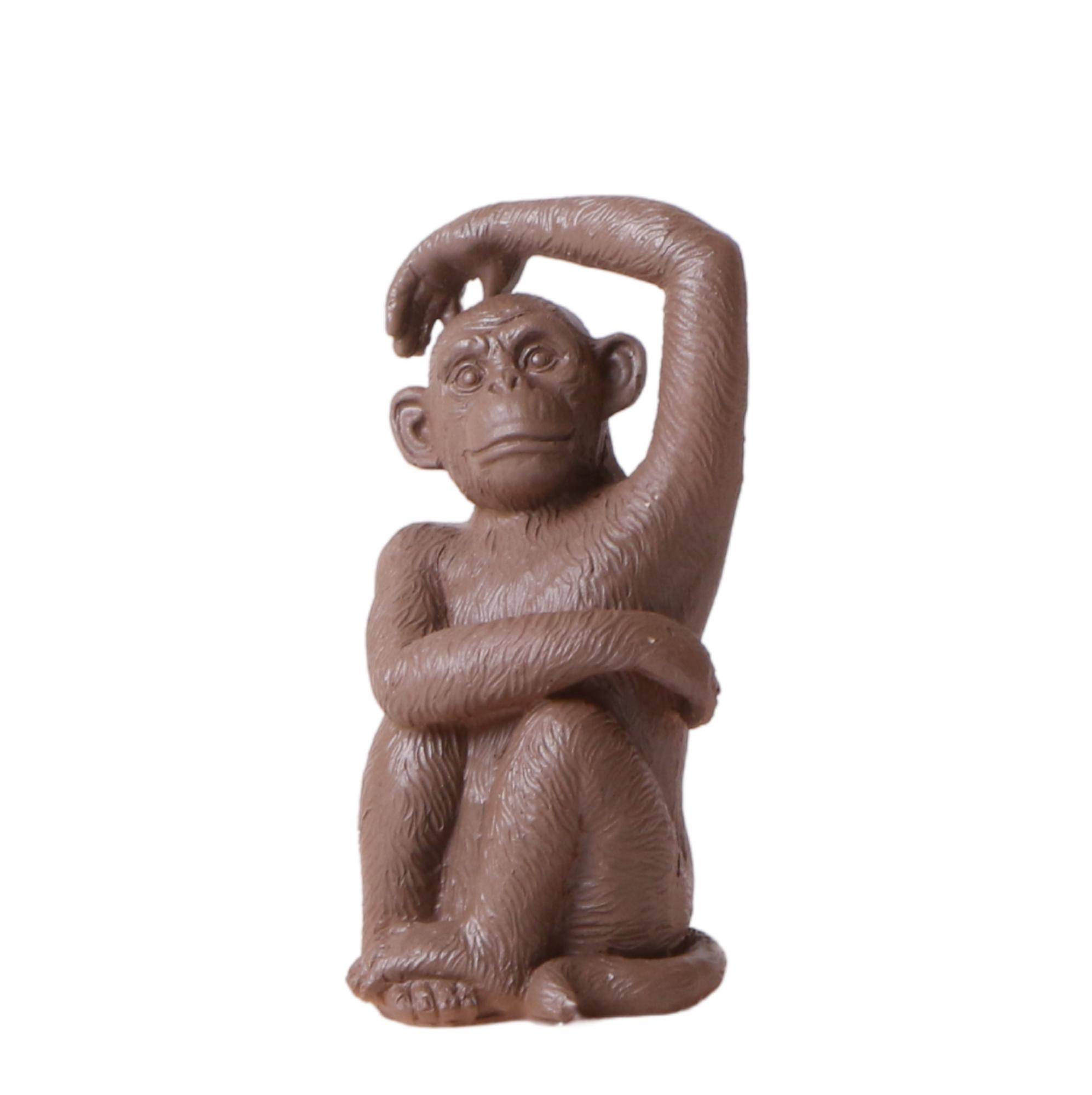 Sculpture décorative Singe assis - brun - Image 1
