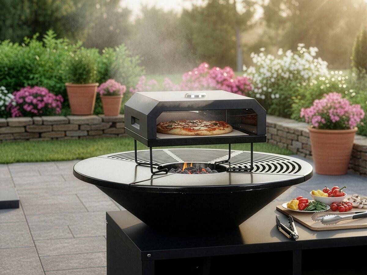 Four à Pizza Pour Barbecue "pizzello" - 40 X 35 X 28 Cm - Noir -habitat Et Jardin - Image 2