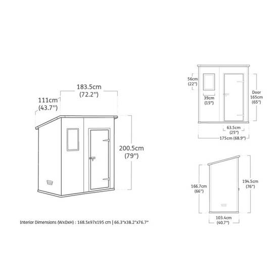 Abri Jardin Résine "premium 64sp" - 2m² - 183 X 113 X 201 Cm - Monopente -habitat Et Jardin - Image 10